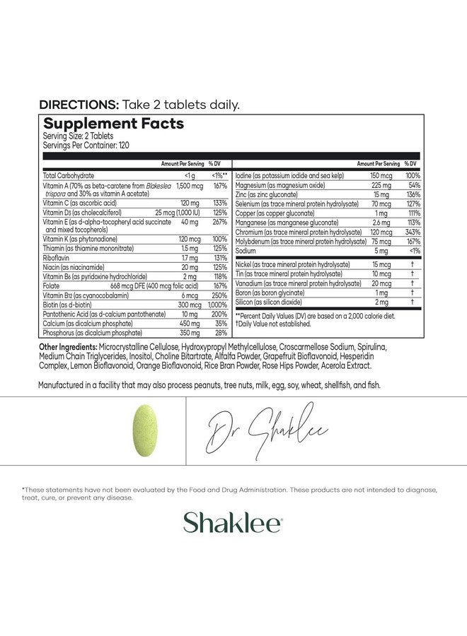 Shaklee - Vita-Lea® Men High Potency Multivitamin and Multimineral - Supports Heart, Immune, Bone, and Joint Health - Formulated for Men's Unique Needs - Includes Vitamin C, D, and E - 240 Tablets - Image 3