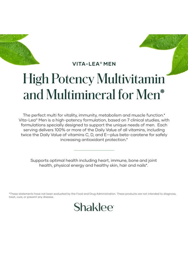 Shaklee - Vita-Lea® Men High Potency Multivitamin and Multimineral - Supports Heart, Immune, Bone, and Joint Health - Formulated for Men's Unique Needs - Includes Vitamin C, D, and E - 240 Tablets - Image 4