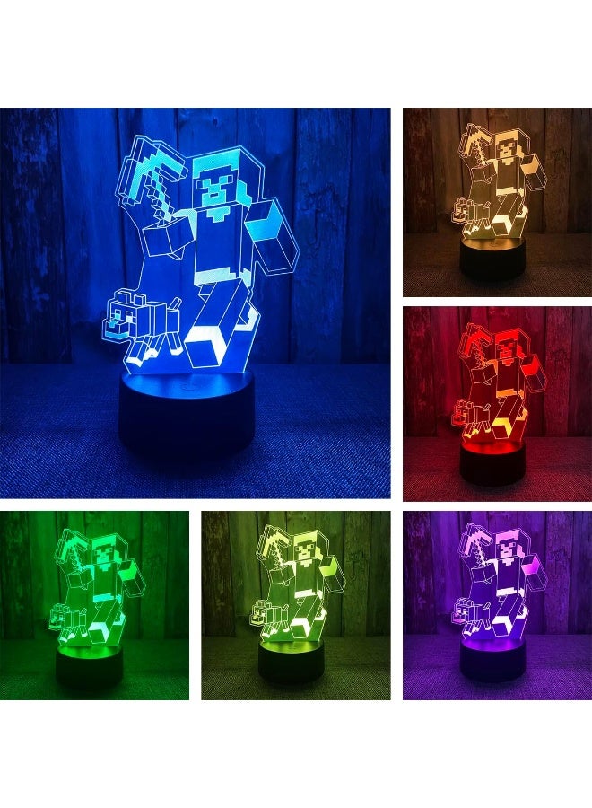 AirYoung Mine Light, Mine Night Light, 3D Illusion Light, Mine Smart 7 Colours LED Lamp, Birthday Gift, Mine Gifts - Image 1