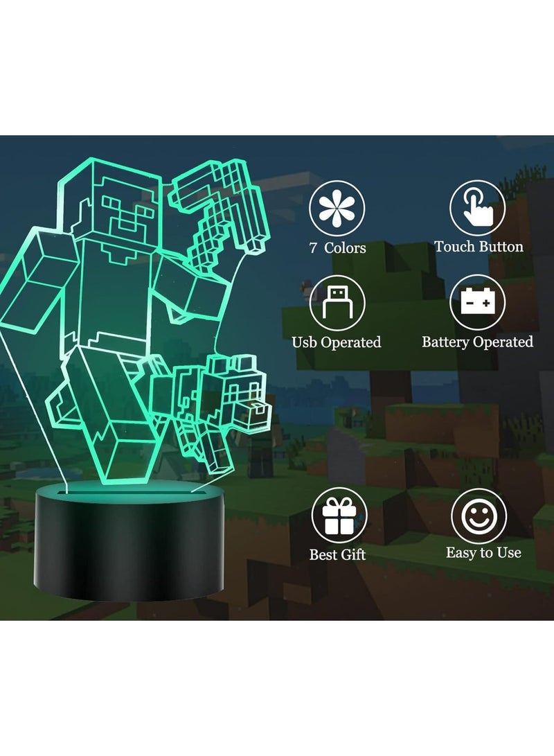 AirYoung Mine Light, Mine Night Light, 3D Illusion Light, Mine Smart 7 Colours LED Lamp, Birthday Gift, Mine Gifts - Image 3