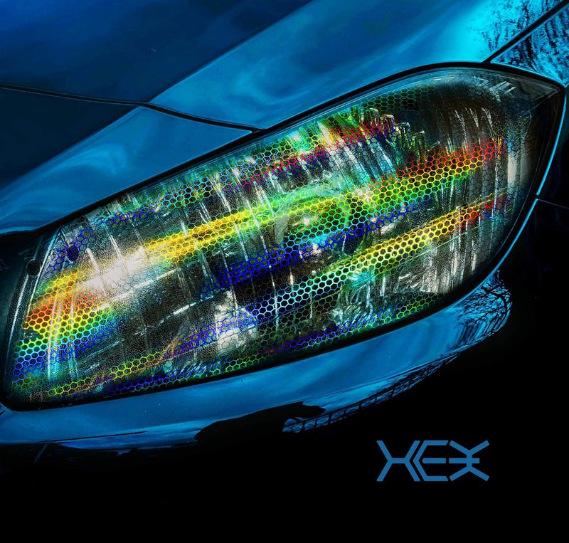 VViViD Bio HEX+ Air-tint Headlight Vinyl Roll (17.9" x 60", Smoke Large Pattern) - Image 5