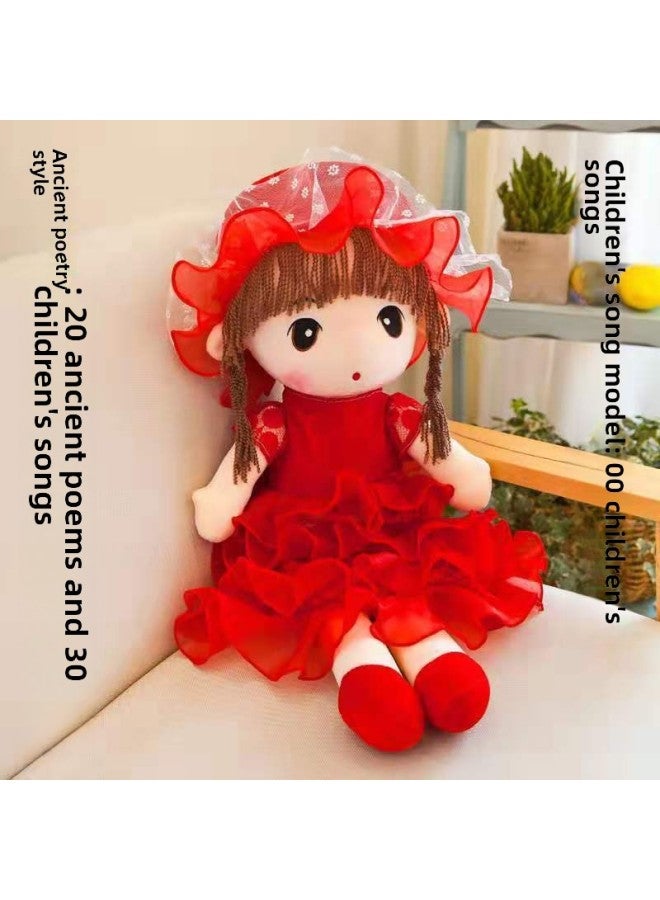 Singing Plush Toy Feier Doll Girl Doll Flower Fairy Plush Doll Doll Children Birthday Gift-Specifications:Princess Doll Red-Color:40cm - Image 2