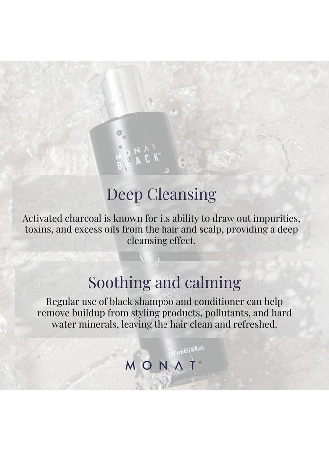monat - Black Shampoo + Conditioner - Mens Shampoo And Conditioner 2 In 1 Black Hair Care. A 2-In-1 Shampoo Conditioner Formulated For Optimal Hair Health In One Step. - Net Wt. 237 Ml / 8.0 Fl. Oz. - Image 1