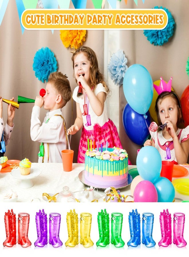 LSGYPAQ 12PCS Cowboy Boot Shot Glasses Plastic Boot Shot Glass on Beaded Necklace, Reusable Cups for Bride and Groom Cowgirl Western Theme Party Bachelorette Birthday Party Favors (6 Colors) - Image 5