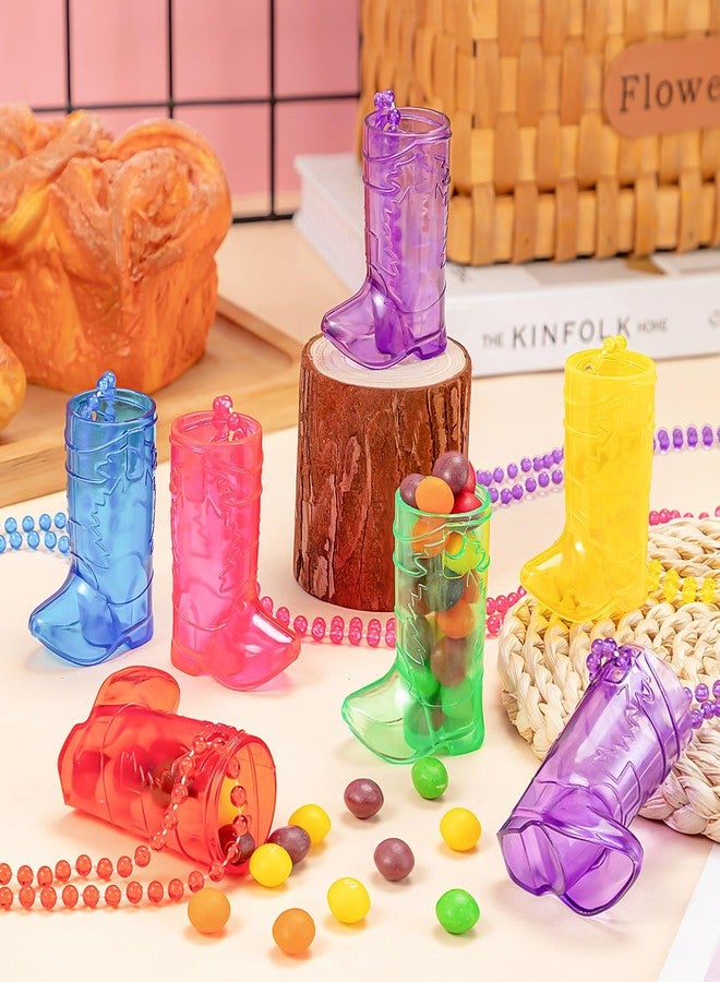 LSGYPAQ 12PCS Cowboy Boot Shot Glasses Plastic Boot Shot Glass on Beaded Necklace, Reusable Cups for Bride and Groom Cowgirl Western Theme Party Bachelorette Birthday Party Favors (6 Colors) - Image 4