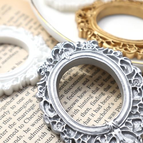 Elsjoy 6 Pack Photo Frame Silicone Fondant Molds, Vintage Picture Frame Cake Mold for Baking, Chocolate, Baroque Style - Image 5