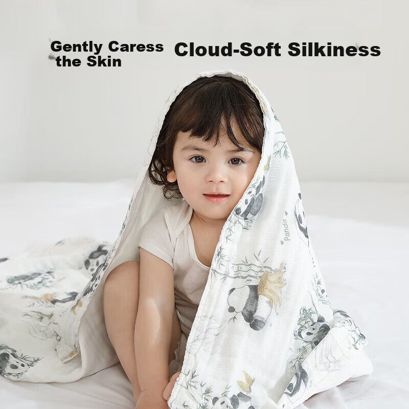 JD Jing Zao Beigu Beigu Baby Bath Towel Pure Cotton Bubble Gauze 6-Layer Newborn Bathing Large Children's Towel 110110cm - Image 4