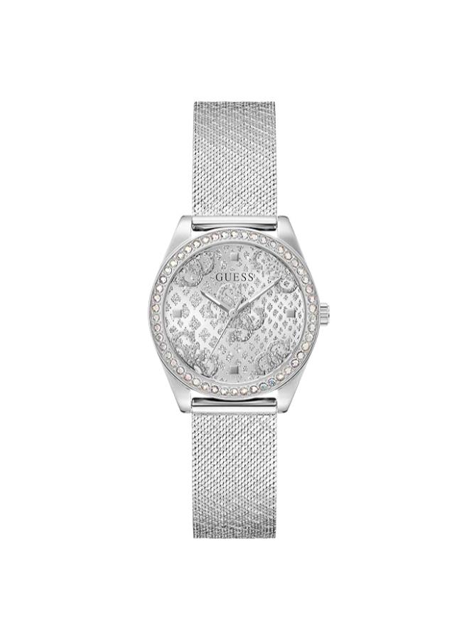GUESS Mesh Analog Silver Dial Women's Watch-Gw0748L1, Band Color:Silver - Image 1