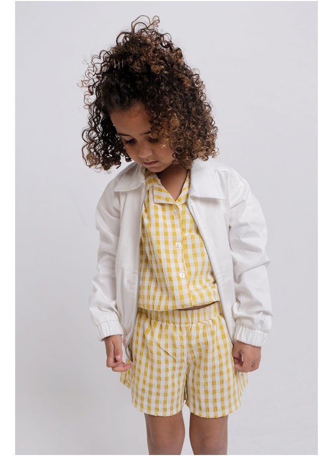 playmore Yellow Checkered Comfy Shorts  - Image 2