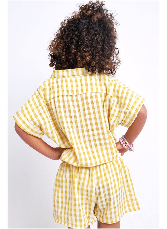playmore Yellow Checkered Comfy Shorts  - Image 3