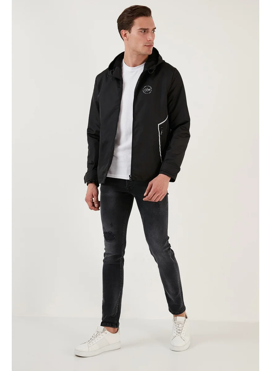 Buratti Hooded Zippered Regular Fit Seasonal Thin Coat Men's Coat 497LUKE