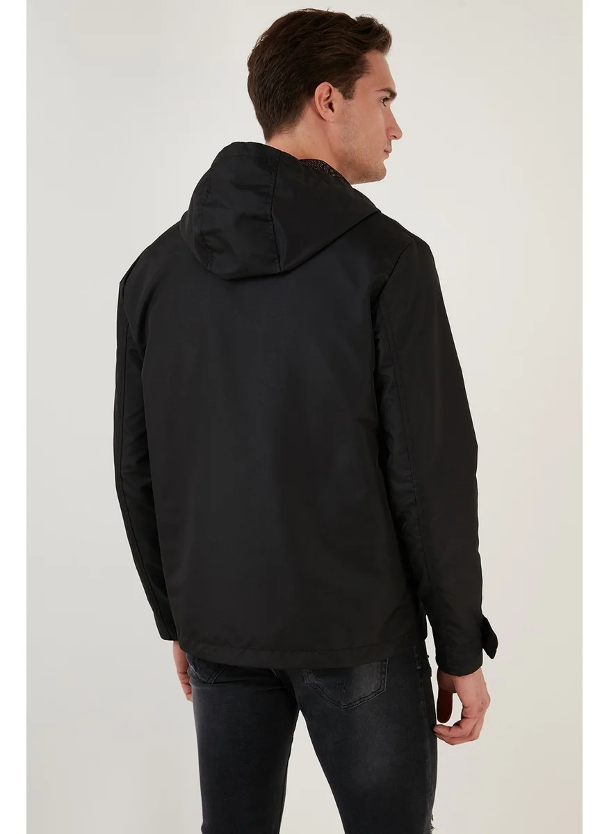 Buratti Hooded Zippered Regular Fit Seasonal Thin Coat Men's Coat 497LUKE
