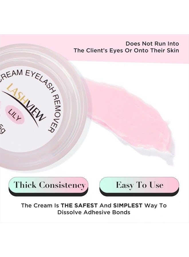 LASHVIEW Eyelash Extension Remover Cream, Special LILY Flavor Cream, Lash Extension Remover Cream Low Irritation Cream for Sensitive Skin Professional Eyelash Extensions Dissolves for Salon,5g  - Image 2
