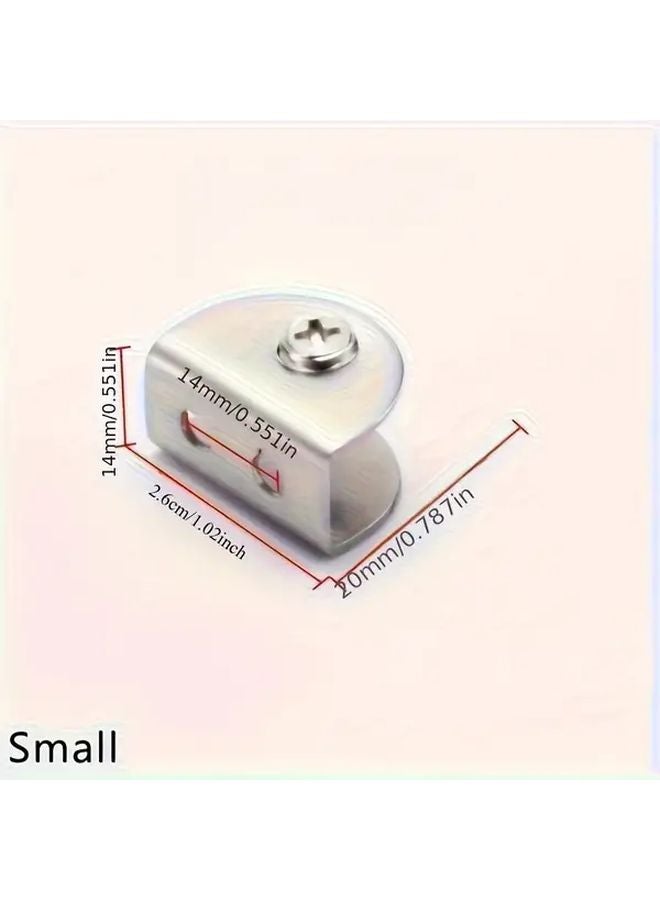 4Pcs Small Stainless Steel Adjustable Glass Clamp Support Wall Mounted 5 13mm - Image 1