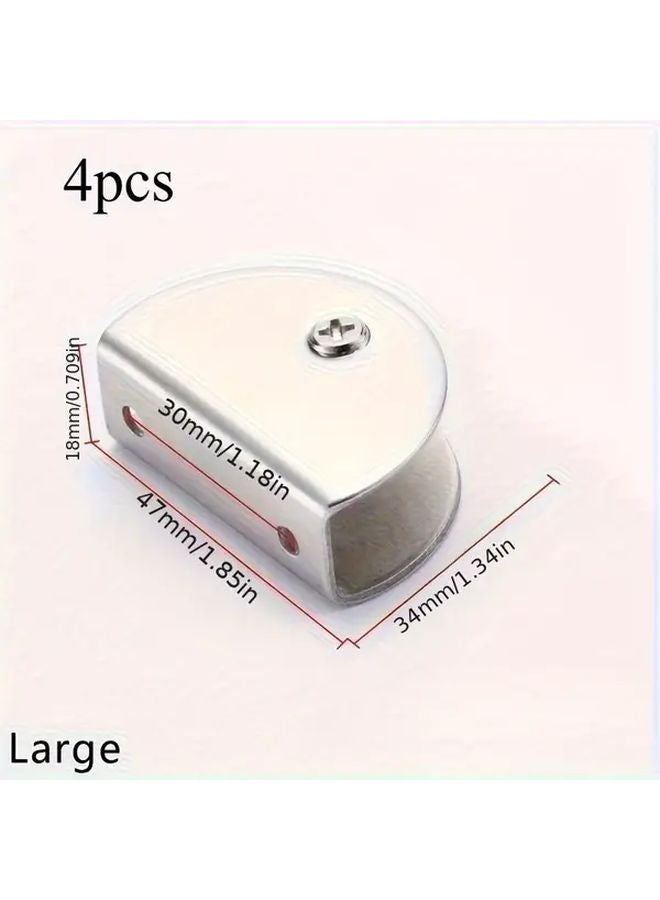 4Pcs Small Stainless Steel Adjustable Glass Clamp Support Wall Mounted 5 13mm - Image 5