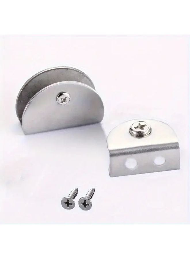 4Pcs Small Stainless Steel Adjustable Glass Clamp Support Wall Mounted 5 13mm - Image 3