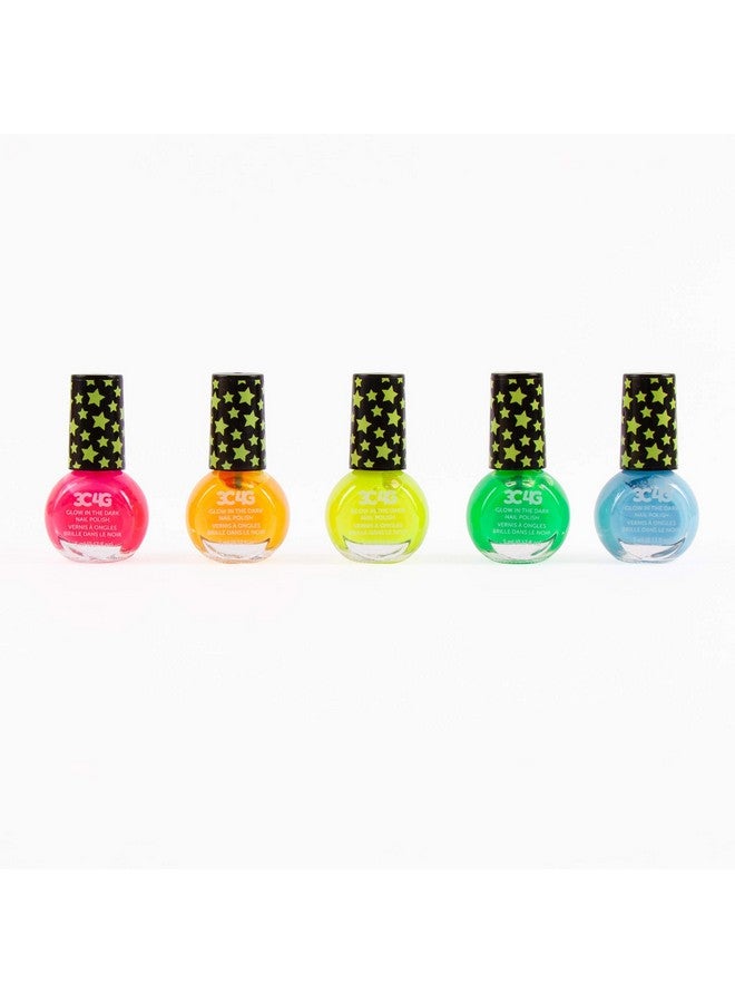 3C4G Glow In The Dark Nail Polish Nail Polish Set For Girls & Teens Includes 5 Glow In The Dark Colors Nontoxic Nail Polish Kit For Kids Ages 8+ By Make It Real - Image 1