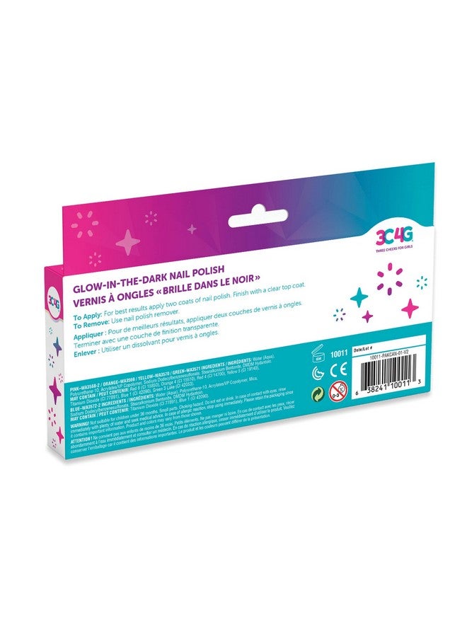 3C4G Glow In The Dark Nail Polish Nail Polish Set For Girls & Teens Includes 5 Glow In The Dark Colors Nontoxic Nail Polish Kit For Kids Ages 8+ By Make It Real - Image 3