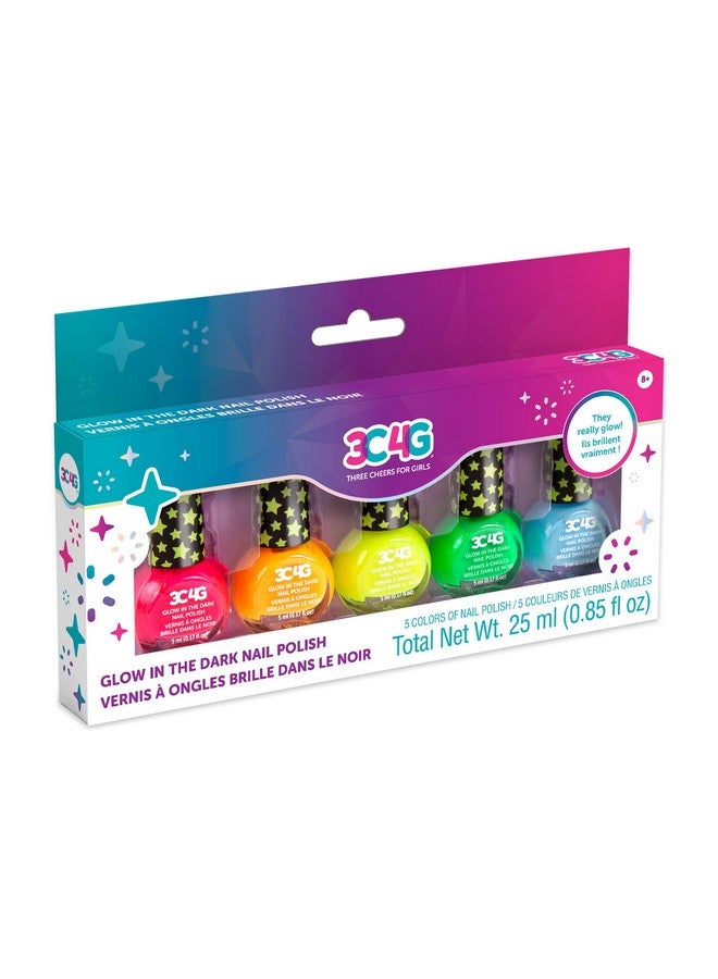 3C4G Glow In The Dark Nail Polish Nail Polish Set For Girls & Teens Includes 5 Glow In The Dark Colors Nontoxic Nail Polish Kit For Kids Ages 8+ By Make It Real - Image 2