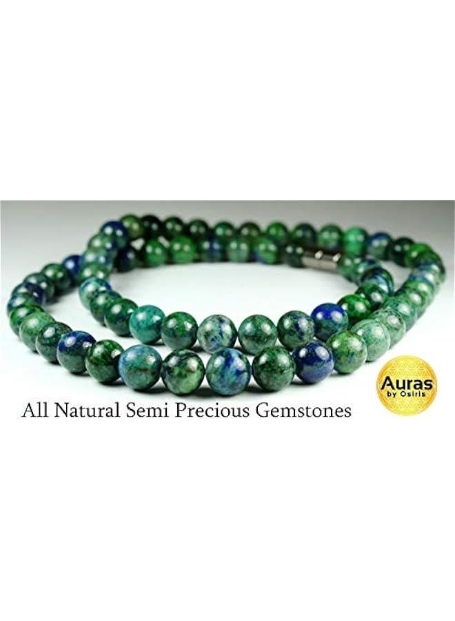 Arabest Azurite Crystal Necklace for Men/Women - Chrysocolla Crystal Bead Necklace - Chrysocolla Lapis Lazuli Necklace - Natural Gemstones - Beaded Choker Necklaces for Women/Men - Image 3