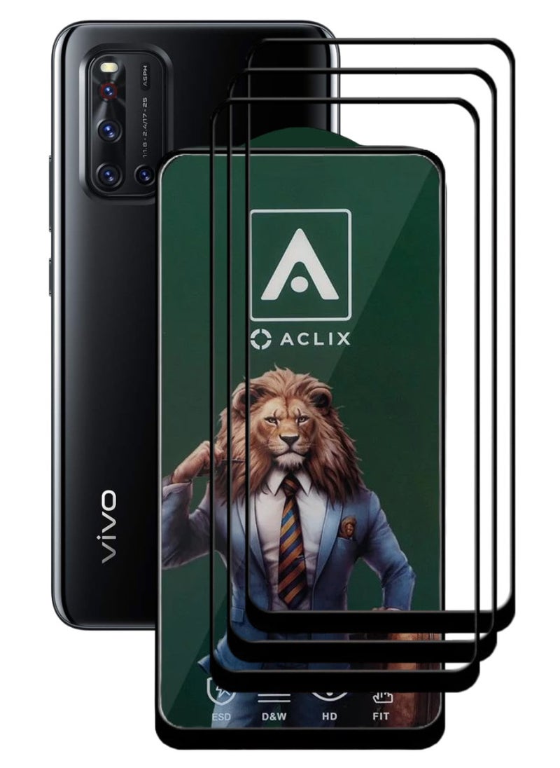 ACLIX 3 Pieces Antistatic ESD Dustproof Premium Quality High Definition Tempered Glass Screen Protector Designed For vivo V19 - Image 1