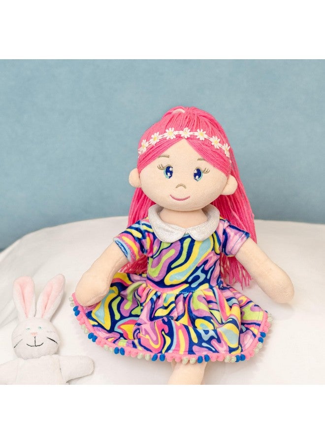 Mirada Mirada Rosa Gudiya/Doll Super Soft Toy for Baby Girls/Kids | Stuffed Plush | Ideal for Birthdays, Rakhi/Raksha Bandhan & Special Occasions-38cm- Purple Dress  - Image 1