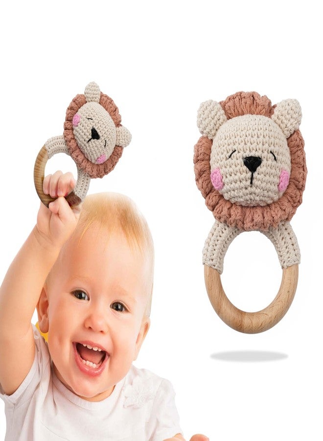 BEMBIKA Infant Baby Teether Toys Lion Shape, Baby Teether Wooden, Baby Teether Keys For Teething (Brown). - Image 1