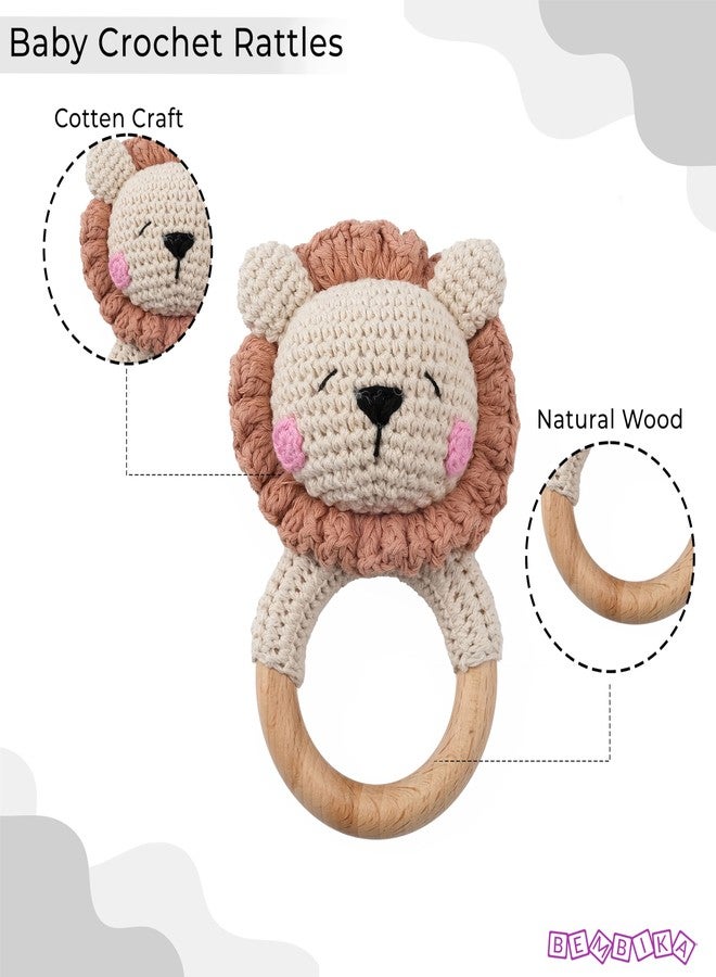 BEMBIKA Infant Baby Teether Toys Lion Shape, Baby Teether Wooden, Baby Teether Keys For Teething (Brown). - Image 2