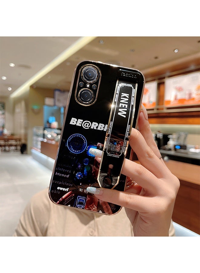 GROIC Cute Case for Huawei Nova 9 SE 6.78 Inch Cartoon Bear Shiny Bling Phone Case with 2 Wrist Straps, Fashion Soft TPU Shockproof, Phone Case Suitable for Women & Girls - Image 3