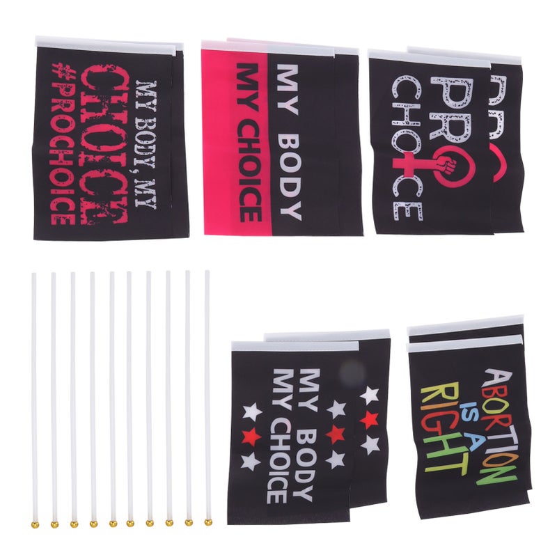 10Pcs Women Rights Flag Feminist Garden Flag Abortion Law Garden Banner for Outdoor Yard Decoration Type A - Image 2