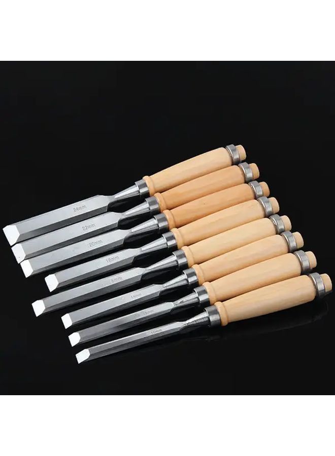 24mm Woodworking Chisel With Wooden Handle Flat Shovel Groove Cutter Punching Tool Kit Ergonomic Precision Wood Carving Durable Metal Construction - Image 1