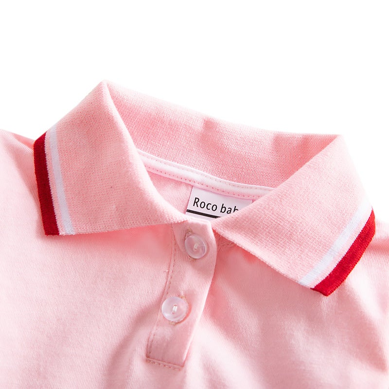 Polo Shirt Cotton Children'S Clothing Student Children Dress Girl Baby Western Style Long Sleeve Pleated Skirt - Image 5
