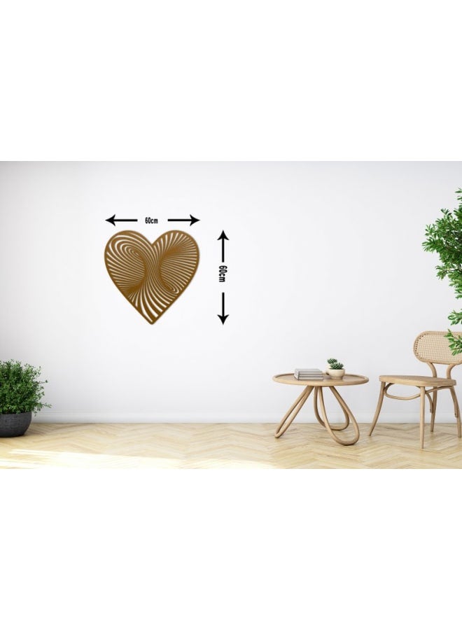 هوم جاليري لوحة جدارية خشبية على شكل قلب مع خداع بصري - Image 3