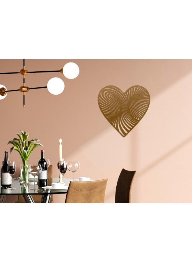 هوم جاليري لوحة جدارية خشبية على شكل قلب مع خداع بصري - Image 2