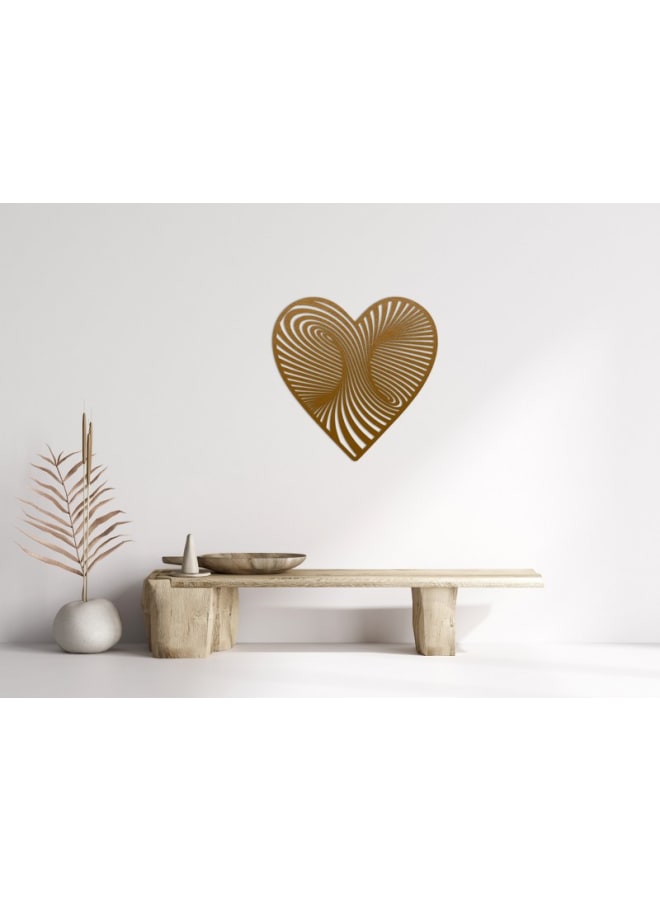 هوم جاليري لوحة جدارية خشبية على شكل قلب مع خداع بصري - Image 1