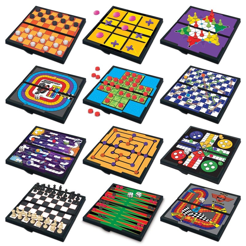 Gamie Magnetic Board Travel Games for Kids Includes 12 Retro Fun Games 5 Compact Design Individually Boxed Travel Essentials for Kids Road TripAirplaneCamping Stocking Stuffers for All Ages - Image 2