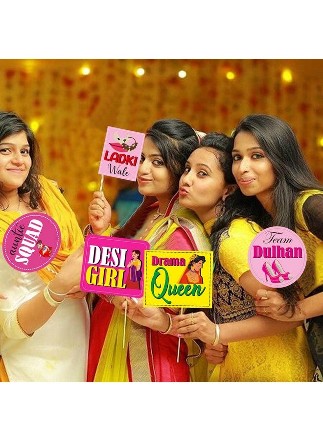 Party Propz Party Propz Wedding Decoration Items - 23Pc Wedding Props For Groom Family, Wedding Props For Bride And Family, Haldi Mehndi Decoration Items For Marriage, Haldi Decoration Items for Home, Haldi Decor - Image 5