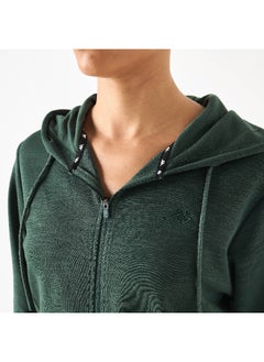 Kappa Kappa Logo Detail Zip Through Hoodie with Long Sleeves  - Image 1
