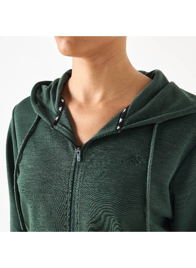 Kappa Kappa Logo Detail Zip Through Hoodie with Long Sleeves  - Image 1