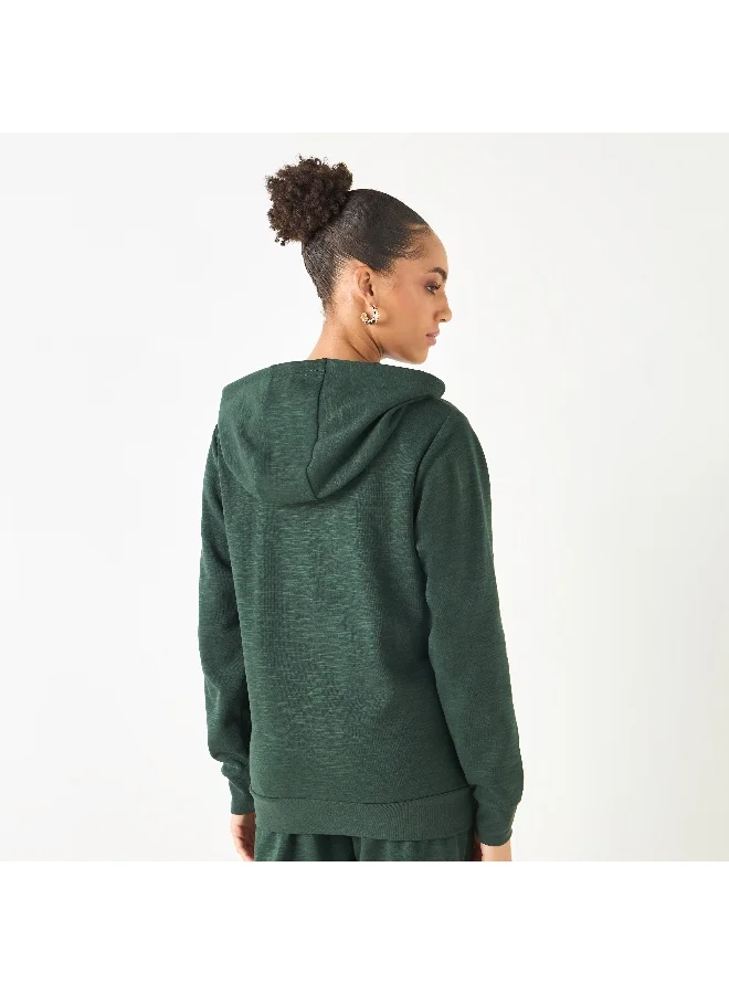 Kappa Kappa Logo Detail Zip Through Hoodie with Long Sleeves