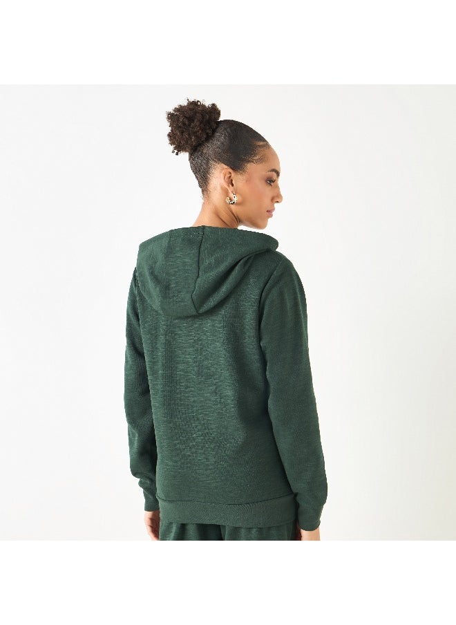 Kappa Kappa Logo Detail Zip Through Hoodie with Long Sleeves  - Image 3