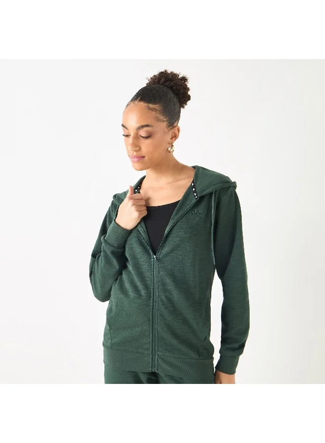 Kappa Kappa Logo Detail Zip Through Hoodie with Long Sleeves