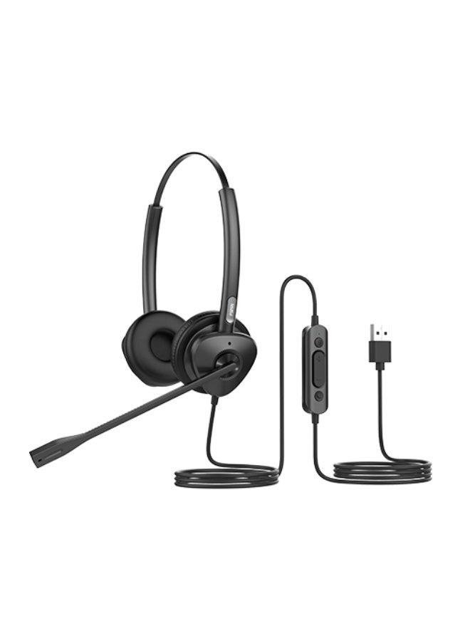 فانفيل Fanvil Crystal Audio Headset HT302-U (Binaural) with with USB Portal supports ENC noise reduction technology, offering an immersive HD audio experiences Portal - Image 3