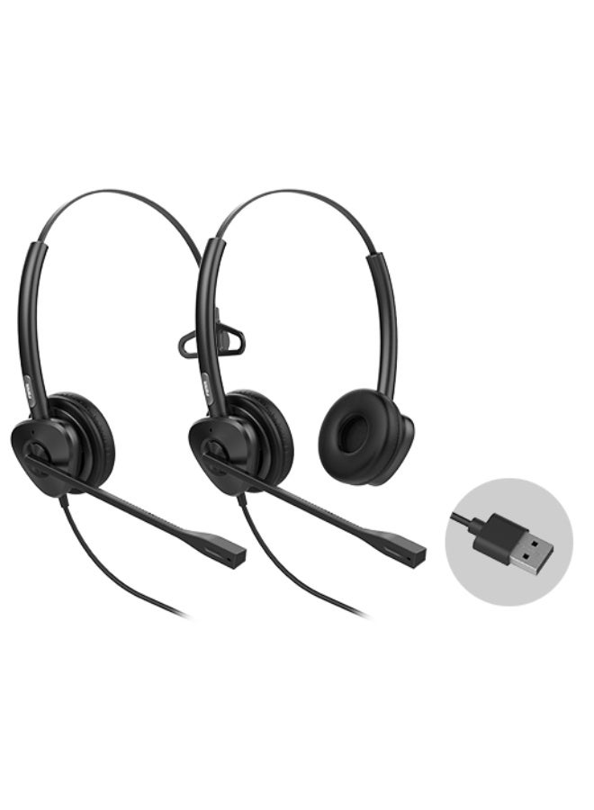 فانفيل Fanvil Crystal Audio Headset HT302-U (Binaural) with with USB Portal supports ENC noise reduction technology, offering an immersive HD audio experiences Portal - Image 1