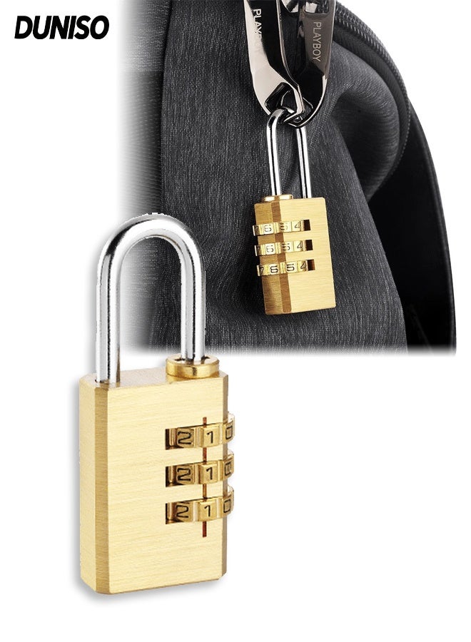 DUNISO 3 Digit Combination Padlock,Combination Padlock,Cabinets Padlock,Waterproof Weatherproof,Sturdy and Durable,for Gym Locker, School, Fence, Garage, Shed - Image 1