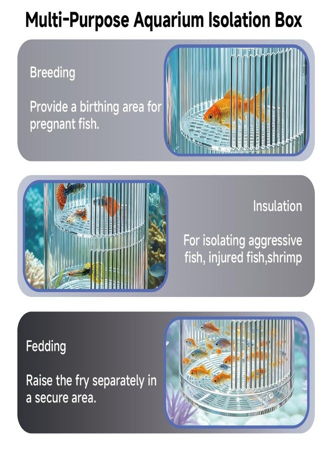 SIKGFPN Floating Breeder Box for Fish Tank, Acrylic Baby Aquarium Isolation Box Hatchery Incubator Tank with Suction Cups for Guppy, Betta, Clownfish, Baby Fish, Shrimp & Injured Fish (L) - Image 4
