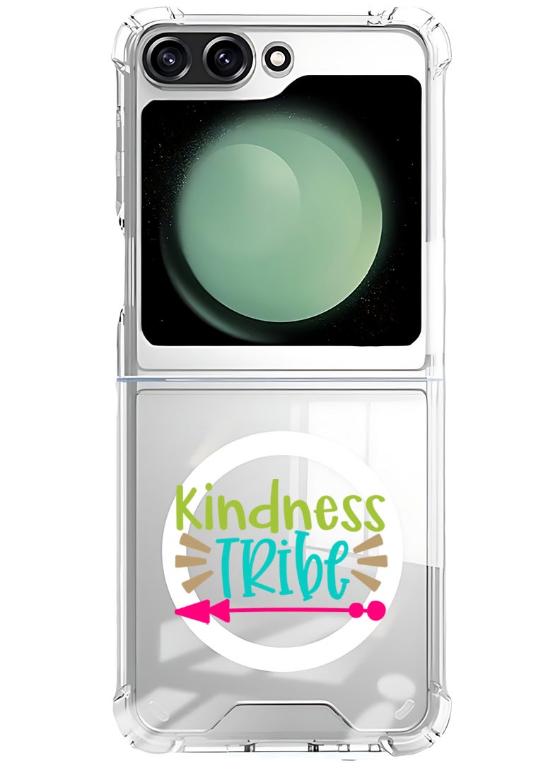 Theodor Magnetic Case for Samsung Galaxy Z Flip 5 Compatible with MagSafe Wireless Charging, Shockproof Phone Bumper Cover Kindness Tribe - Image 1