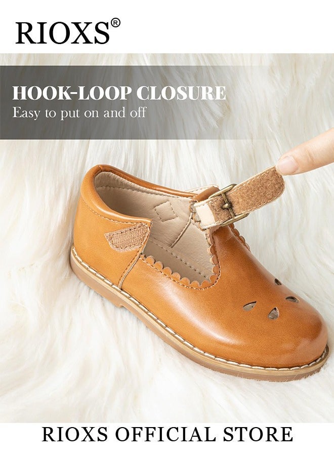 RIOXS - Toddler Little Girl Mary Jane Dress Shoes Ballet Flats for Girl Party School Shoes - Image 1
