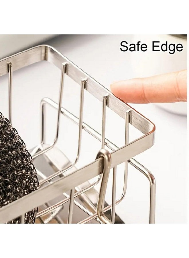 HouseWarming Stainless Steel Sink Organiser, Slope Design for Water Drainage, Efficient Kitchen Sink Organiser, Sink Caddy Organizer, SS Silver color - Image 5