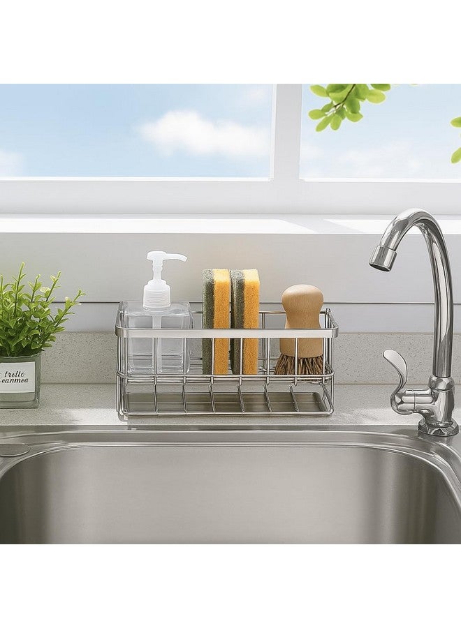 HouseWarming Stainless Steel Sink Organiser, Slope Design for Water Drainage, Efficient Kitchen Sink Organiser, Sink Caddy Organizer, SS Silver color - Image 4